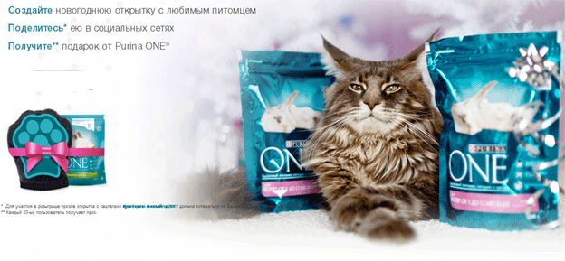Акция Purina One- Создай свою Новогоднюю открытку 2017