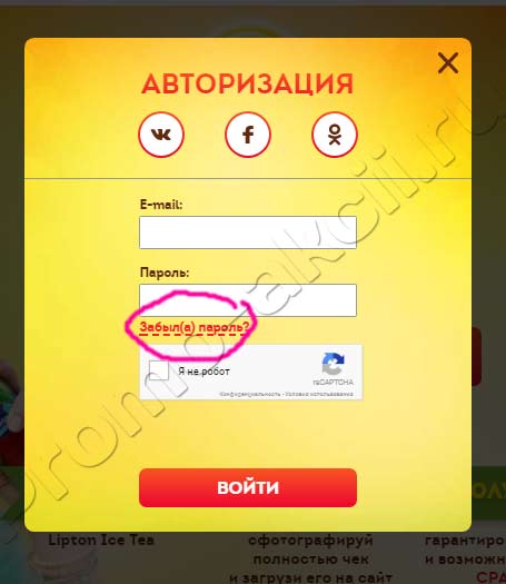 Забыл пароль от liptongo.ru Акция Lipton Ice Tea- LIPTON GO куда захочешь!