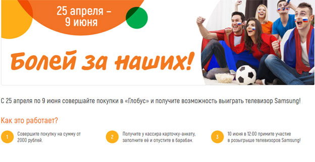 Акция Глобус- Выиграй телевизор за покупки в Глобус!